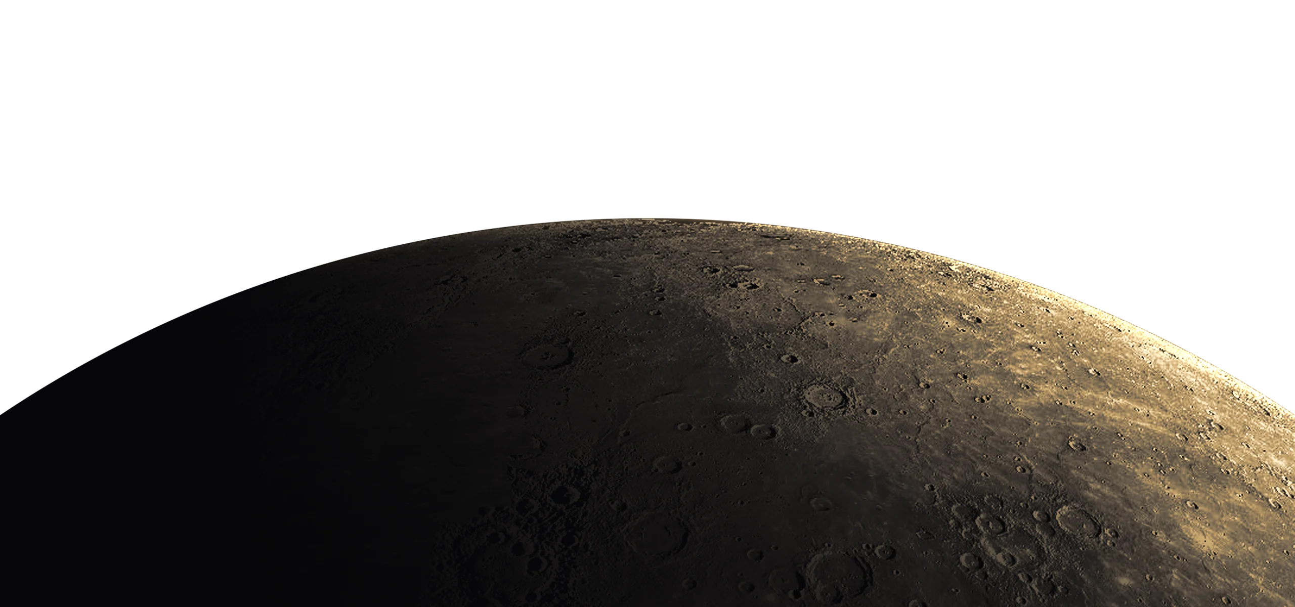 Mercury's limb, from MESSENGER's global mosaic (NASA PIA15160), graded and lit from behind